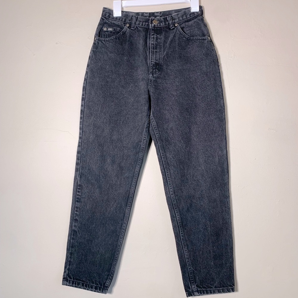 Vintage Lee off black super high waisted oversized mom jean 28in waist size 6